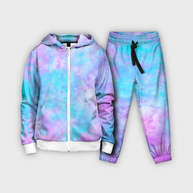 Детский костюм 3D с принтом Мрамор Tie Dye в Курске,  |  | tie dye | летняя футболка | розовый | синий | тай дай | фиолетовый | яркая футболка