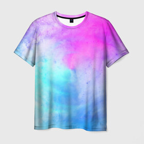 Мужская футболка 3D с принтом Лето в Курске, 100% полиэфир | прямой крой, круглый вырез горловины, длина до линии бедер | tie dye | tie dye футболка | летняя футболка | розовый | синий | тай дай | тай дай футболка | фиолетовый | яркая футболка