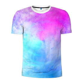 Мужская футболка 3D спортивная с принтом Лето в Курске, 100% полиэстер с улучшенными характеристиками | приталенный силуэт, круглая горловина, широкие плечи, сужается к линии бедра | tie dye | tie dye футболка | летняя футболка | розовый | синий | тай дай | тай дай футболка | фиолетовый | яркая футболка