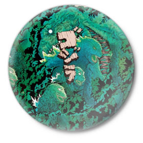 Значок с принтом Годзилла в Курске,  металл | круглая форма, металлическая застежка в виде булавки | Тематика изображения на принте: godzilla | king of the monsters | годзила | годзилла 2 | король монстров