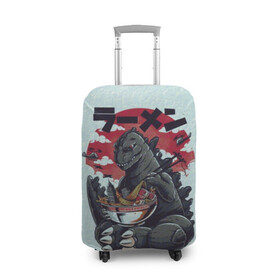 Чехол для чемодана 3D с принтом Blue Godzilla в Курске, 86% полиэфир, 14% спандекс | двустороннее нанесение принта, прорези для ручек и колес | godzilla | king of the monsters | годзила | годзилла 2 | король монстров
