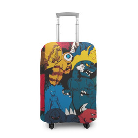 Чехол для чемодана 3D с принтом Годзилла в Курске, 86% полиэфир, 14% спандекс | двустороннее нанесение принта, прорези для ручек и колес | godzilla | king of the monsters | годзила | годзилла 2 | король монстров