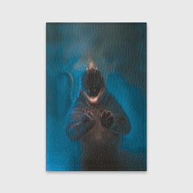 Обложка для паспорта матовая кожа с принтом Blue в Курске, натуральная матовая кожа | размер 19,3 х 13,7 см; прозрачные пластиковые крепления | Тематика изображения на принте: godzilla | king of the monsters | годзила | годзилла 2 | король монстров