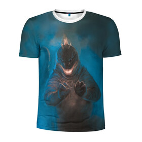 Мужская футболка 3D спортивная с принтом Blue в Курске, 100% полиэстер с улучшенными характеристиками | приталенный силуэт, круглая горловина, широкие плечи, сужается к линии бедра | Тематика изображения на принте: godzilla | king of the monsters | годзила | годзилла 2 | король монстров