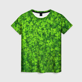 Женская футболка 3D с принтом Клевер в Курске, 100% полиэфир ( синтетическое хлопкоподобное полотно) | прямой крой, круглый вырез горловины, длина до линии бедер | 2019 | 2020 | в отпуск | весна | гаваи | гавайи | гавайская | для отпуска | лето | листья | море | настроение | осень | отдых | отпуск | пальма | пальмы | пляж | пляжная | путешественник | цветочки | цветы | яркая
