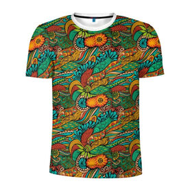 Мужская футболка 3D спортивная с принтом Floral Ornament в Курске, 100% полиэстер с улучшенными характеристиками | приталенный силуэт, круглая горловина, широкие плечи, сужается к линии бедра | 2019 | 2020 | абстракция | в отпуск | весна | гаваи | гавайи | гавайская | для отпуска | лето | листья | море | настроение | орнамент | осень | отдых | отпуск | пальма | пляж | путешественник | цветочки | цветы