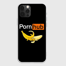 Чехол для iPhone 12 Pro с принтом PORN HUB в Курске, силикон | область печати: задняя сторона чехла, без боковых панелей | банан | бананы | логотип | пошлое