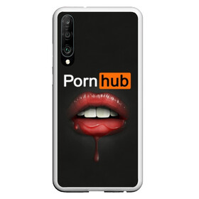 Чехол для Honor P30 с принтом PORN HUB в Курске, Силикон | Область печати: задняя сторона чехла, без боковых панелей | губы | логотип | пошлое