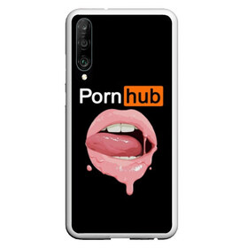 Чехол для Honor P30 с принтом PORN HUB в Курске, Силикон | Область печати: задняя сторона чехла, без боковых панелей | губы | логотип | пошлое