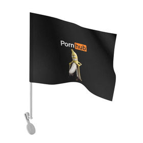 Флаг для автомобиля с принтом PORN HUB в Курске, 100% полиэстер | Размер: 30*21 см | банан | логотип | пошлое