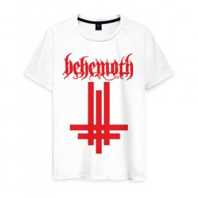 Мужская футболка хлопок с принтом behemoth в Курске, 100% хлопок | прямой крой, круглый вырез горловины, длина до линии бедер, слегка спущенное плечо. | behemoth | blackmetal | death | metal | metall | rock