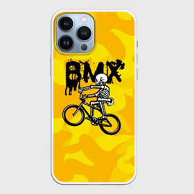 Чехол для iPhone 13 Pro Max с принтом BMX в Курске,  |  | bike | bmx | bones | extreme | skeleton | skull | sport | велосипед | скелет | спорт | череп | экстрим