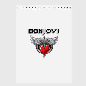 Скетчбук с принтом Bon Jovi в Курске, 100% бумага
 | 48 листов, плотность листов — 100 г/м2, плотность картонной обложки — 250 г/м2. Листы скреплены сверху удобной пружинной спиралью | bon jovi | бон джови | музыка | музыкальная группа | песни | рок | рок группа | рокгруппа