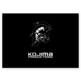 Поздравительная открытка с принтом KOJIMA PRODUCTIONS в Курске, 100% бумага | плотность бумаги 280 г/м2, матовая, на обратной стороне линовка и место для марки
 | bag | bridges | death stranding | fragile express | games | kojima | kojima productions | logo | ludens | игры | кодзима | лого | люденс | рюкзак | рюкзак death stranding