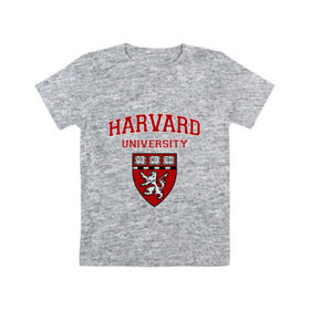 Детская футболка хлопок с принтом Harvard University_форма в Курске, 100% хлопок | круглый вырез горловины, полуприлегающий силуэт, длина до линии бедер | harvard university | гарвард | колледж | образование | студенты | сша | университет | школа