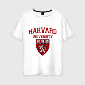Женская футболка хлопок Oversize с принтом Harvard University_форма в Курске, 100% хлопок | свободный крой, круглый ворот, спущенный рукав, длина до линии бедер
 | harvard university | гарвард | колледж | образование | студенты | сша | университет | школа