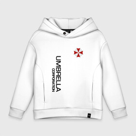 Детское худи Oversize хлопок с принтом UMBRELLA CORP в Курске, френч-терри — 70% хлопок, 30% полиэстер. Мягкий теплый начес внутри —100% хлопок | боковые карманы, эластичные манжеты и нижняя кромка, капюшон на магнитной кнопке | claire redfied | leon kennedy | logo | raccoon city | resident | resident evil 2 | zombie | зомби | игра | игры | кровь | логотип | обитель зла | фильмы