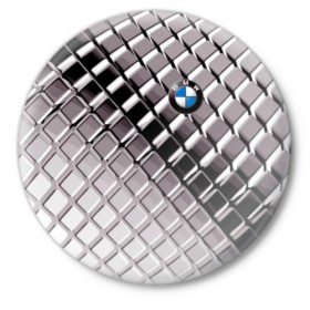 Значок с принтом BMW в Курске,  металл | круглая форма, металлическая застежка в виде булавки | bmw | metal | pattern | prestige | бмв | металл | престиж | узор