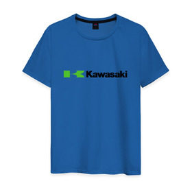 Мужская футболка хлопок с принтом Kawasaki в Курске, 100% хлопок | прямой крой, круглый вырез горловины, длина до линии бедер, слегка спущенное плечо. | kawasaki | байк | байкер | кавасаки | мото | мотоцикл | скутер