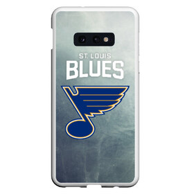 Чехол для Samsung S10E с принтом St Louis Blues в Курске, Силикон | Область печати: задняя сторона чехла, без боковых панелей | Тематика изображения на принте: nhl | st. louis blues | блюз | нхл | сент луиз | сент луис | сент луис блюз | тарасенко | хоккей | шайба