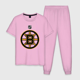 Мужская пижама хлопок с принтом Boston Bruins NHL в Курске, 100% хлопок | брюки и футболка прямого кроя, без карманов, на брюках мягкая резинка на поясе и по низу штанин
 | boston | boston bruins | hockey | nhl | бостон | бостон брюинз | кубок стенли | нхл | спорт | хоккей | шайба