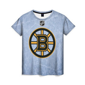 Женская футболка 3D с принтом Boston Bruins в Курске, 100% полиэфир ( синтетическое хлопкоподобное полотно) | прямой крой, круглый вырез горловины, длина до линии бедер | boston | boston bruins | hockey | nhl | бостон | бостон брюинз | кубок стенли | нхл | спорт | хоккей | шайба