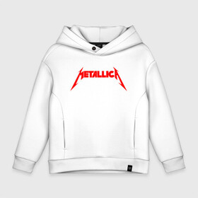 Детское худи Oversize хлопок с принтом METALLICA RED LOGO в Курске, френч-терри — 70% хлопок, 30% полиэстер. Мягкий теплый начес внутри —100% хлопок | боковые карманы, эластичные манжеты и нижняя кромка, капюшон на магнитной кнопке | matters metallica | music | nothing else | rock | trash metal | группа | музыка | музыканты | рок | трэш металл