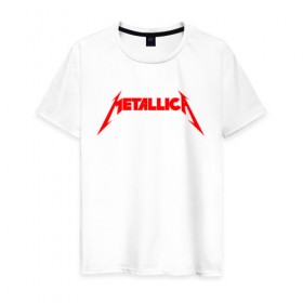 Мужская футболка хлопок с принтом METALLICA RED LOGO в Курске, 100% хлопок | прямой крой, круглый вырез горловины, длина до линии бедер, слегка спущенное плечо. | matters metallica | music | nothing else | rock | trash metal | группа | музыка | музыканты | рок | трэш металл
