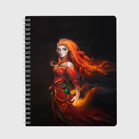 Тетрадь с принтом Lina (Dota2) в Курске, 100% бумага | 48 листов, плотность листов — 60 г/м2, плотность картонной обложки — 250 г/м2. Листы скреплены сбоку удобной пружинной спиралью. Уголки страниц и обложки скругленные. Цвет линий — светло-серый
 | Тематика изображения на принте: dota | dota 2 | dota2 | game | games | lina | lina dota 2 | дота | дота 2 | игра | игры | лина