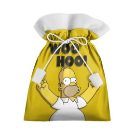 Подарочный 3D мешок с принтом HOMER - WOO HOO! в Курске, 100% полиэстер | Размер: 29*39 см | Тематика изображения на принте: bart | homer | lisa | the simpsons | барт | гомер | лиза | мэгги | симпсоны