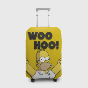 Чехол для чемодана 3D с принтом HOMER - WOO HOO! в Курске, 86% полиэфир, 14% спандекс | двустороннее нанесение принта, прорези для ручек и колес | bart | homer | lisa | the simpsons | барт | гомер | лиза | мэгги | симпсоны