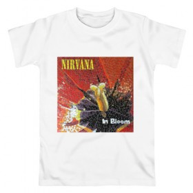 Мужская футболка хлопок с принтом Nirvana In Bloom в Курске, 100% хлопок | прямой крой, круглый вырез горловины, длина до линии бедер, слегка спущенное плечо. | kurt cobain | music | nirvana | rock | кобейн | курт | курт кобейн | музыка | нирвана | рок