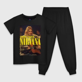 Детская пижама хлопок с принтом Kurt Cobain In Bloom в Курске, 100% хлопок |  брюки и футболка прямого кроя, без карманов, на брюках мягкая резинка на поясе и по низу штанин
 | Тематика изображения на принте: kurt cobain | music | nirvana | rock | кобейн | курт | курт кобейн | музыка | нирвана | рок