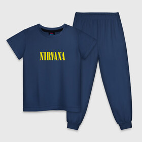 Детская пижама хлопок с принтом Nirvana в Курске, 100% хлопок |  брюки и футболка прямого кроя, без карманов, на брюках мягкая резинка на поясе и по низу штанин
 | Тематика изображения на принте: kurt cobain | music | nirvana | rock | кобейн | курт | курт кобейн | музыка | нирвана | рок