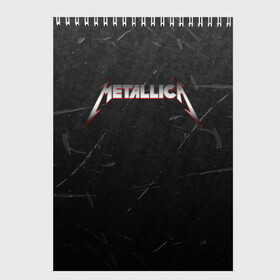 Скетчбук с принтом METALLICA в Курске, 100% бумага
 | 48 листов, плотность листов — 100 г/м2, плотность картонной обложки — 250 г/м2. Листы скреплены сверху удобной пружинной спиралью | matters metallica | music | nothing else | rock | trash metal | группа | металлика | музыка | музыканты | рок | трэш металл