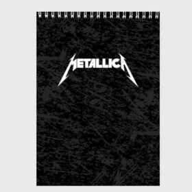 Скетчбук с принтом METALLICA в Курске, 100% бумага
 | 48 листов, плотность листов — 100 г/м2, плотность картонной обложки — 250 г/м2. Листы скреплены сверху удобной пружинной спиралью | matters metallica | music | nothing else | rock | trash metal | группа | металлика | музыка | музыканты | рок | трэш металл