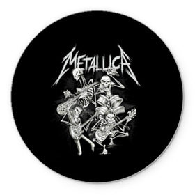 Коврик для мышки круглый с принтом Metallica в Курске, резина и полиэстер | круглая форма, изображение наносится на всю лицевую часть | Тематика изображения на принте: album | black | concert | heavy | kirk | metal | metallica | music | rock | tolls | джеймс хэтфилд | кирк хэмметт | клифф бёртон | ларс ульрих | метал | металлика | трэш
