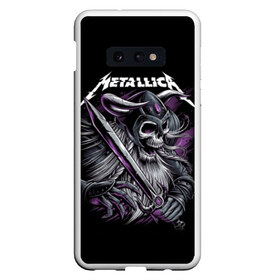 Чехол для Samsung S10E с принтом Metallica в Курске, Силикон | Область печати: задняя сторона чехла, без боковых панелей | Тематика изображения на принте: album | black | concert | heavy | kirk | metal | metallica | music | rock | tolls | джеймс хэтфилд | кирк хэмметт | клифф бёртон | ларс ульрих | метал | металлика | трэш