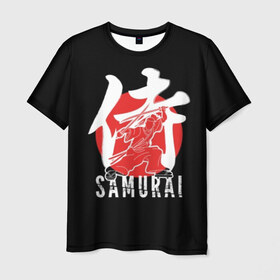 Мужская футболка 3D с принтом Samurai в Курске, 100% полиэфир | прямой крой, круглый вырез горловины, длина до линии бедер | black | dangerous | hieroglyph | japan | kimono | man | red | samurai | slogan | sun | sword | text | warrior | white | белый | воин | иероглиф | кимоно | красный | меч | мужчина | опасный | самурай | слоган | солнце | текст | черный | япония
