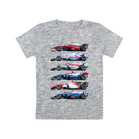Детская футболка хлопок с принтом F1 Болиды 2 в Курске, 100% хлопок | круглый вырез горловины, полуприлегающий силуэт, длина до линии бедер | f1 | f2 | авто | болид | болиды | гонки | формула 1