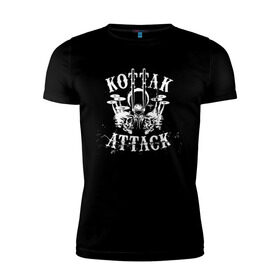 Мужская футболка премиум с принтом Kottak Attack в Курске, 92% хлопок, 8% лайкра | приталенный силуэт, круглый вырез ворота, длина до линии бедра, короткий рукав | scorpions | альбом | джеймс коттак
