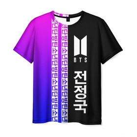 Мужская футболка 3D с принтом BTS (Jeon Jungkook) в Курске, 100% полиэфир | прямой крой, круглый вырез горловины, длина до линии бедер | Тематика изображения на принте: bts | k pop | pop | бтс | к поп | любовь | поп