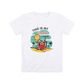 Детская футболка хлопок с принтом Футболка Для Отдыха в Курске, 100% хлопок | круглый вырез горловины, полуприлегающий силуэт, длина до линии бедер | каникулы | летние | лето | море | морские | отпуск