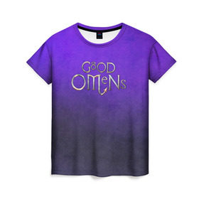 Женская футболка 3D с принтом Good Omens в Курске, 100% полиэфир ( синтетическое хлопкоподобное полотно) | прямой крой, круглый вырез горловины, длина до линии бедер | good omens | serial | благие намерения | сериал | сериалы