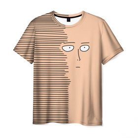 Мужская футболка 3D с принтом Сайтама в Курске, 100% полиэфир | прямой крой, круглый вырез горловины, длина до линии бедер | Тематика изображения на принте: one punch man | saitama | аниме | ванпанчмен | сайтама