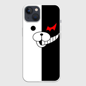 Чехол для iPhone 13 с принтом MONOKUMA (КАПЮШОН) | МОНОКУМА в Курске,  |  | anime | bear | black  white | danganronpa | kurokuma | monodam | monokuma | monomi | monotaro | pink | rabbit | school | shirokuma | аниме | главарь | мoноми | монокума | черно белый | школа