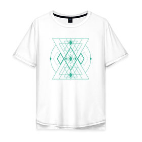 Мужская футболка хлопок Oversize с принтом Мужество сакрала в Курске, 100% хлопок | свободный крой, круглый ворот, “спинка” длиннее передней части | fractal | sacral | сакрал | сакральная геометрия | тетрайдер | треугольник | узоры | фракталы