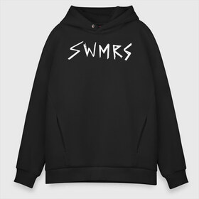 Мужское худи Oversize хлопок с принтом SWMRS в Курске, френч-терри — 70% хлопок, 30% полиэстер. Мягкий теплый начес внутри —100% хлопок | боковые карманы, эластичные манжеты и нижняя кромка, капюшон на магнитной кнопке | emilys army | pop punk | punk rock | surf punk | surf rock | swimmers | swmrs | the clocks | the raining souls