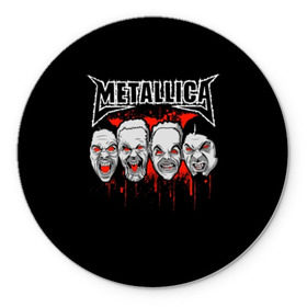 Коврик для мышки круглый с принтом Metallica в Курске, резина и полиэстер | круглая форма, изображение наносится на всю лицевую часть | album | black | concert | heavy | kirk | metal | metallica | music | rock | tolls | джеймс хэтфилд | кирк хэмметт | клифф бёртон | ларс ульрих | метал | металлика | трэш