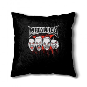 Подушка 3D с принтом Metallica в Курске, наволочка – 100% полиэстер, наполнитель – холлофайбер (легкий наполнитель, не вызывает аллергию). | состоит из подушки и наволочки. Наволочка на молнии, легко снимается для стирки | album | black | concert | heavy | kirk | metal | metallica | music | rock | tolls | джеймс хэтфилд | кирк хэмметт | клифф бёртон | ларс ульрих | метал | металлика | трэш